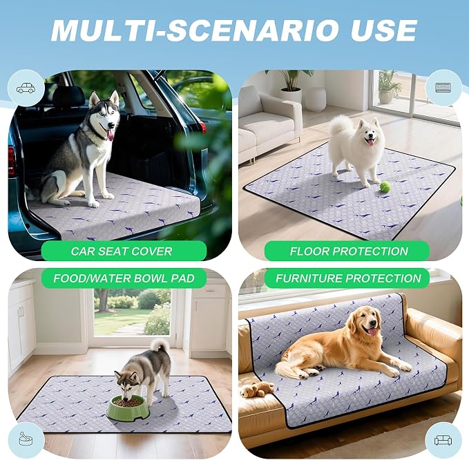 Washable Pee Pads for Dogs, 1 Pack Puppy Pads, Super Absorbent & Leakproof with Anti-Slip Bottom for Dog Training, Crates, Car, Pet Pee Pads, and Furniture Protection, 65"x48"