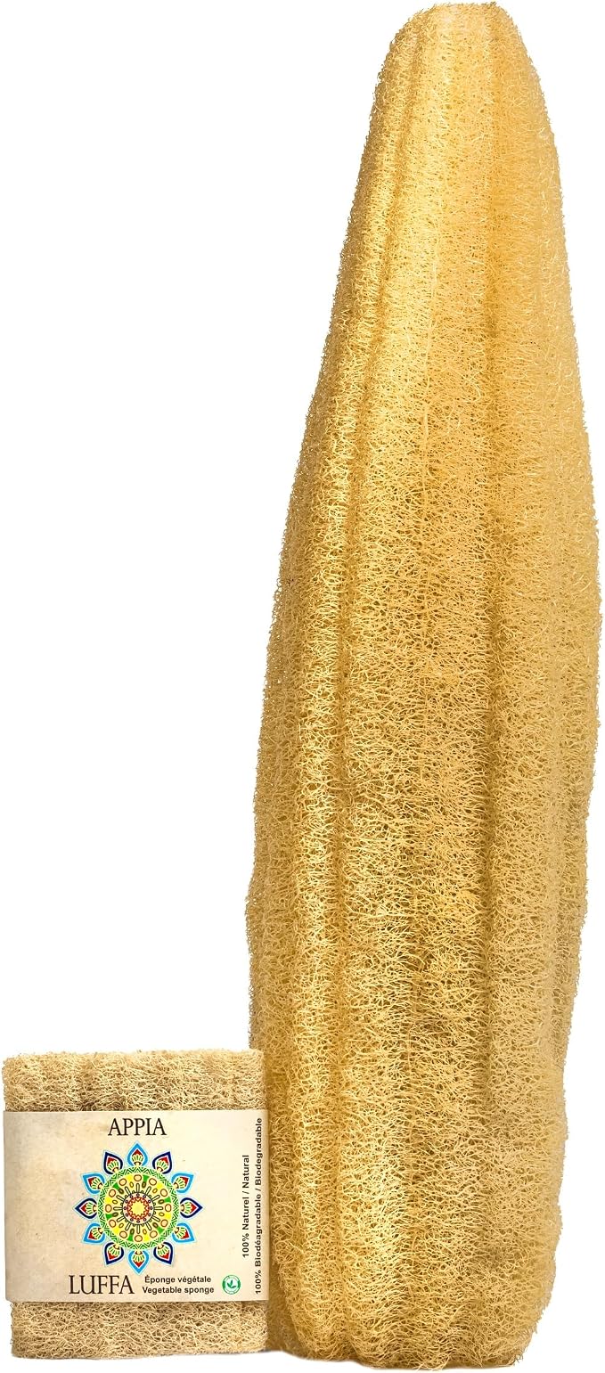 Premium Organic Egyptian Whole Loofah Sponge| Bath & Shower | Body Scrubber | Eco Friendly 100% Natural & Biodegradable | Daily Skin Cleansing Care for Women and Men– 50-60 cm