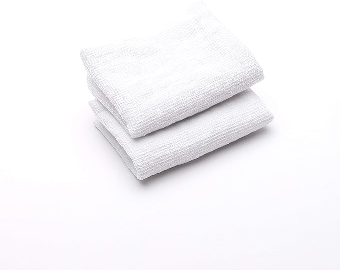 LinenMe Washed Waffle Hand and Guest Towels, 20" x 28", Optical White