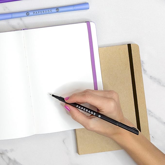 PAPERAGE Recycled Blank Journal Notebook, (Rose), 160 Pages, Medium 5.6 in x 8 in - 100 GSM Thick Paper – Hardcover Journaling Notebook for Work, School, Note Taking or Sketching