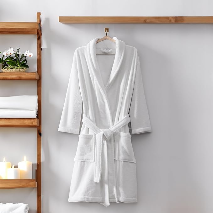 100% Egyptian Cotton Bathrobe for Men & Women – Ultra Soft Absorbent Spa Robe, Hotel Quality Terry Cloth Bath Robe