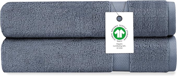 Organic Cotton Luxuriously Plush Hand Towel Pack of 2 | GOTS & OEKO-TEX Certified | Premium Hotel Quality Towels | Feather Touch Technology|650 GSM Long Staple|Soft, Quick Dry & Ultra-Absorbent