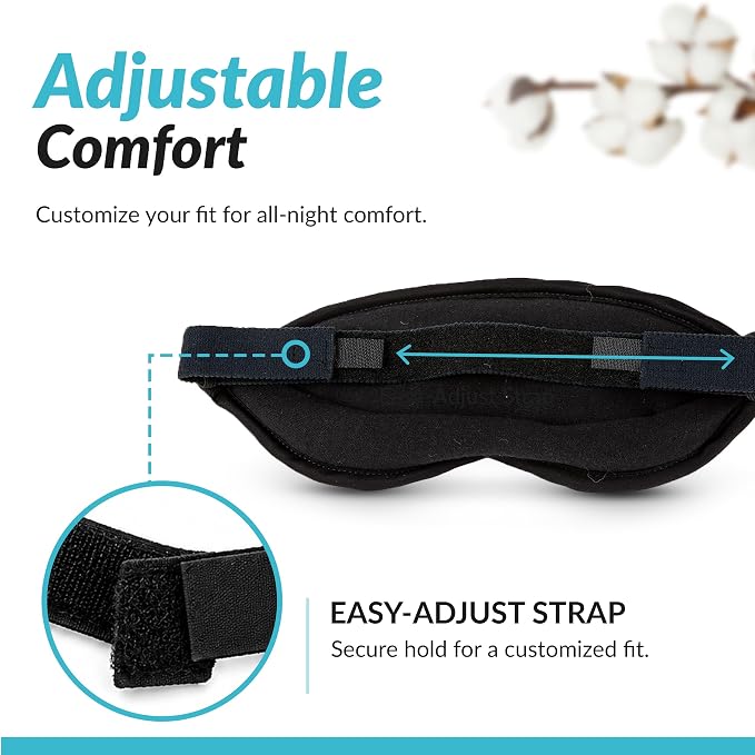 Dream Essentials Natura Organic Cotton Sleep Mask | Natural Cotton | Eye Mask for Sleeping, Light Blocking Soft Sleep Eye Cover with Eco Wool Padding | Made in USA Travel Accessories