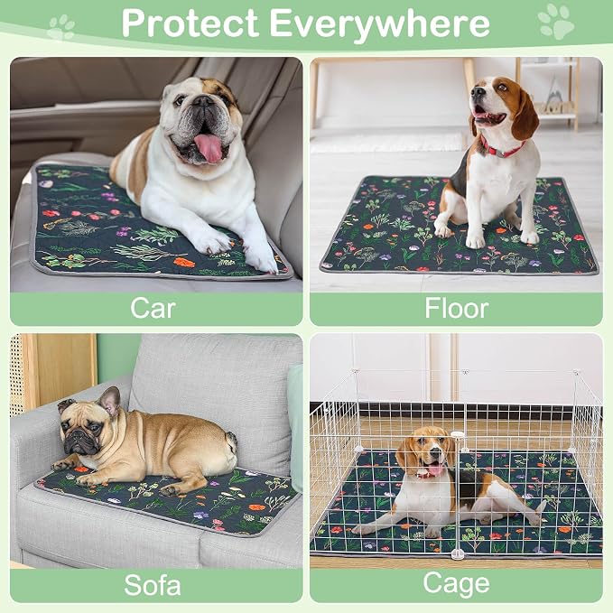 Washable Pee Pads for Dogs, 2 Pack Super Absorbent pee pads for dogs Reusable pee pads for dogs large 100% Waterproof puppy pads pet training pads for Potty, Playpen, Crate, Sofa, Car, 18'' x 24''