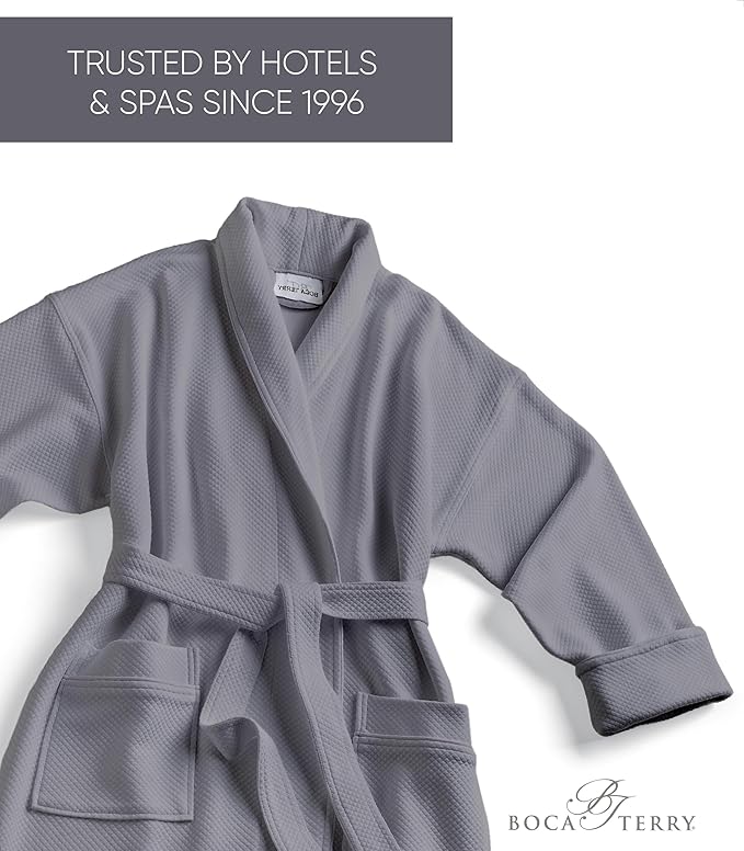 Boca Terry Women's Soft Waffle Knit Robe, Long Spa, Resort & Hotel Bathrobe, Luxury Bath Robe
