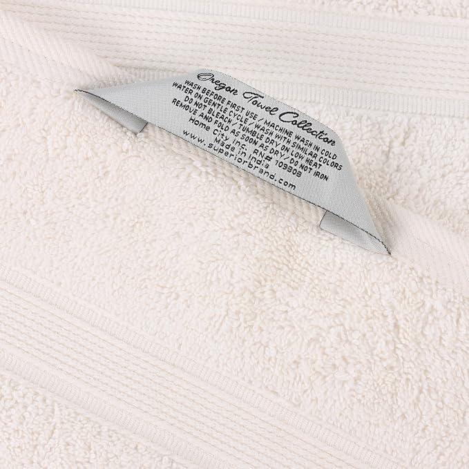 Superior 100% Organic Cotton Face Towel/Washcloth Set of 12, Daily Use for Bathroom, Guest Bath, Quick Dry Small Towels, Face, Hand, Gym, Spa, Hotel, Absorbent, Essentials, Oregon Collection, Ivory