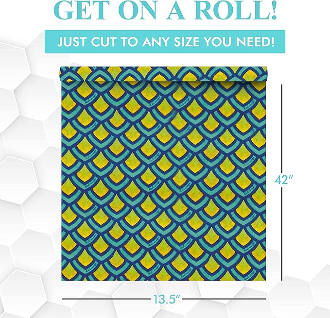 Meli Wraps - Reusable Beeswax Wrap Roll, Zero Waste Beeswax Wraps for Covering Food, Kitchen Roll for Food Storage, 13.5 x 42, Scales