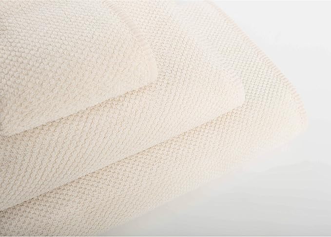 Graccioza Bee Waffle Guest Towel 12" x 20" - 100% Egyptian Combed Cotton, 550 GSM - Elegant Waffle Pattern Bath Towels - Super Absorbent and Quick Dry - Soft Hand and Face Towel - Natural
