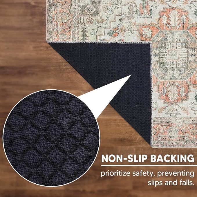 Keen Home Design 24"x36" Rug - Machine Washable Entry Rug with Non-Slip Backing, Ideal for Enteryway, Kitchen, Bathroom, Laundry Room - Vintage, Easy Clean, Durable, Low Pile - (2' x 3')