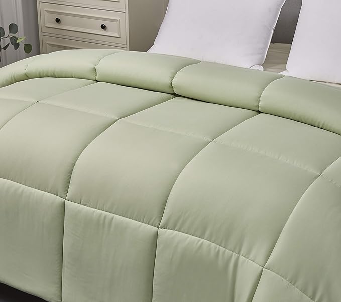 Blue Ridge Home Fashions Microfiber Duvet Insert Comforter Bed Set, King, Sage