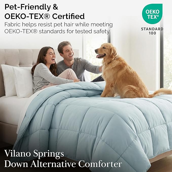 Southshore Fine Living, Inc. Twin Comforter Set, Down-Alternative Blue Comforters/Bedspreads Twin/XL Bedding, Soft, Fluffy and Cozy, Machine Washable, Pet Hair Resistant Bedding, Sky Blue