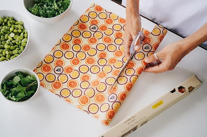 SUPERBEE Beeswax Wrap Roll, Reusable for Food, Wraps Rolls, Reusable Bees Paper for Wrapping Vegetables & Cheese, Bowl Covers and Sandwich Wrapping Paper, Roll XL - Passion