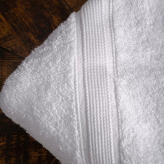 Superior Organic Cotton Solid Towel Set, 12PC, White 12 Piece