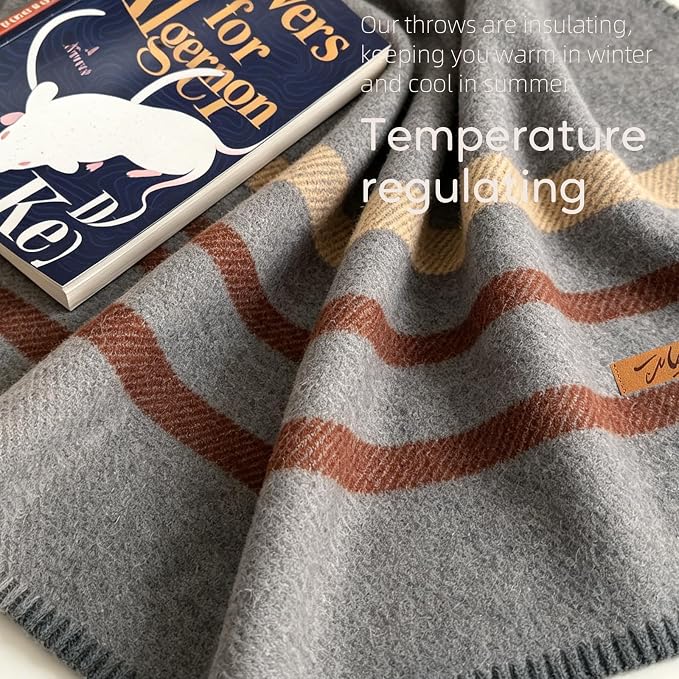 Molithe 100% Wool Blanket, 62" x 86", Warm, Thick, Washable, Military | Great for Camping, Outdoors, Sporting Events, Survival Kits TwiIight Gray