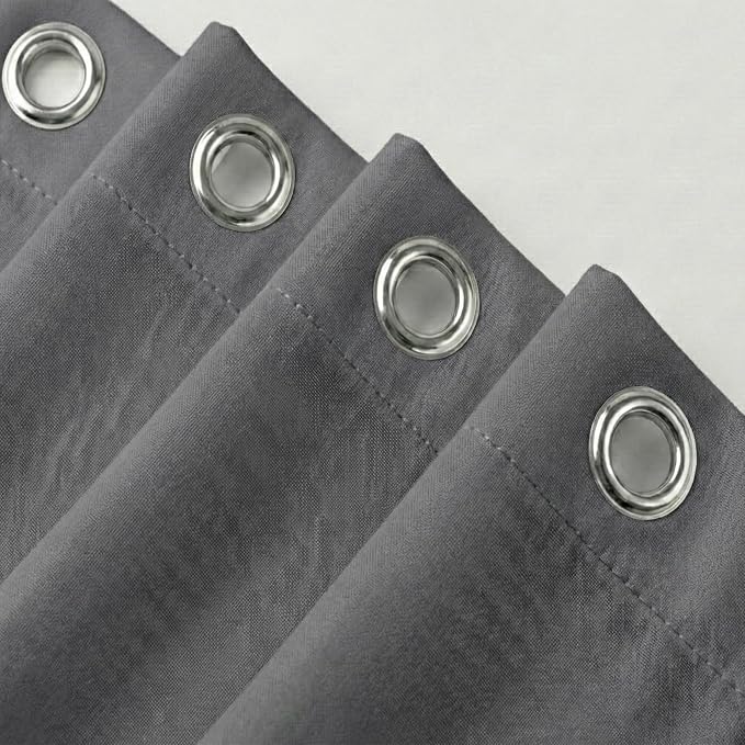 Waterproof Fabric Shower Curtain Liner, TPU Coated, PEVA-Free & Odorless, Hotel Quality, 3 Magnets, Rust-Proof Metal Grommets, Machine Washable, Grey, 72x96 Inch