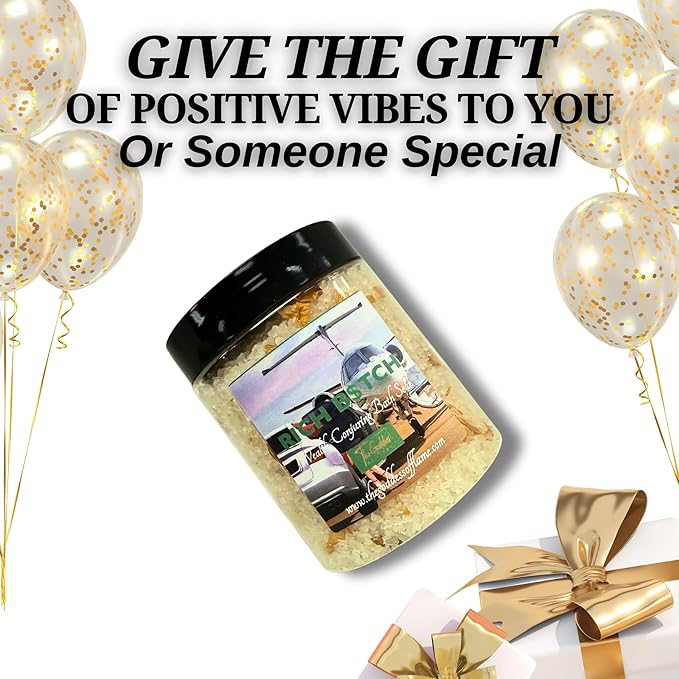 Rich B$tch Bath Salts – Dead Sea Salt Bath Soak for Confidence, Abundance, Self Care & Ritual Use 12oz