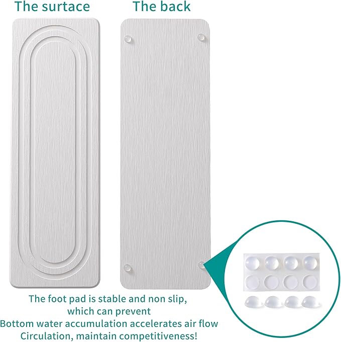 2PCS Water Absorbing Stone Tray for Sink, Quick Drying Diatomite Bathroom Tray Countertop, Stone Drying Mat for Kitchen Counter Faucet, Soap Dish Dispenser Vanity Organizer, White-11.8" x 4"