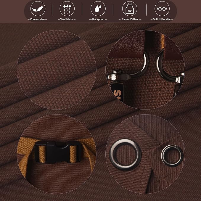 Kitchen Apron, Work Apron, Canvas Apron, Brown | Multiple Pockets, Gardening, Painting, BBQ, Carpenter, Sizes M to XXL