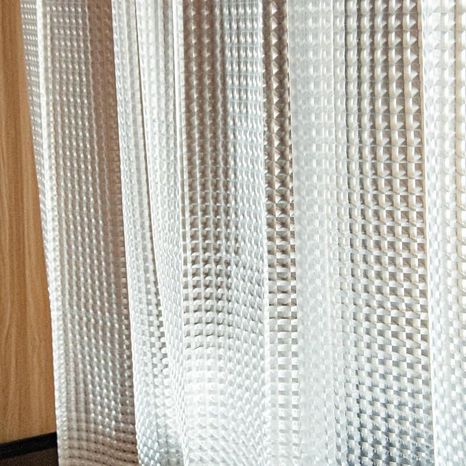 EVA Clear Shower Curtain, Water-Repellent Shower Curtain Liner with 3 Magnets for Bathroom, 72x72 Inches, Checkered