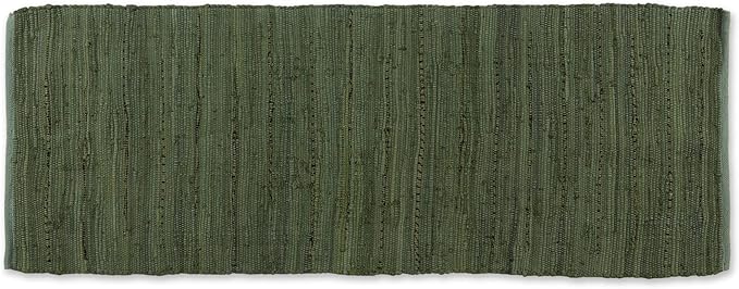 DII Chindi Home Collection Handwoven Multicolor Area Rag Rug, Runner, 2' 3" x 6', Olive Green
