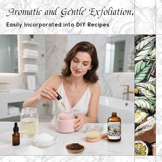 HIQILI White Tea Fragrance Oil for Reed Diffuser for Home - 1 Fl Oz | Hotel Collection Diffuser Oil, Long-Lasting Scent, DIY Candle & Soap & Perfume & Air Freshener Spray, Dropper Included