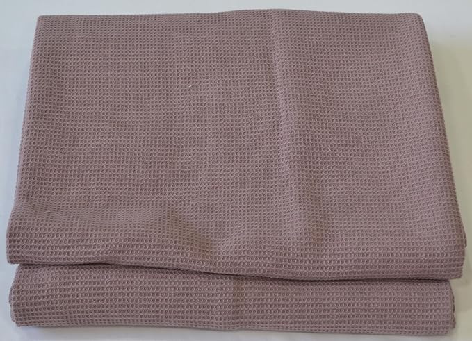 WAFFLE BATH TOWEL PACK OF 2, 30.5x58 INCHES, 100% ORGANIC COTTON, GOTS CERTIFIED (MAUVE) SUPER ABSORBANT & QUICK DRY, NO SOFTENERS, ENVIRONMENT FRIENDLY