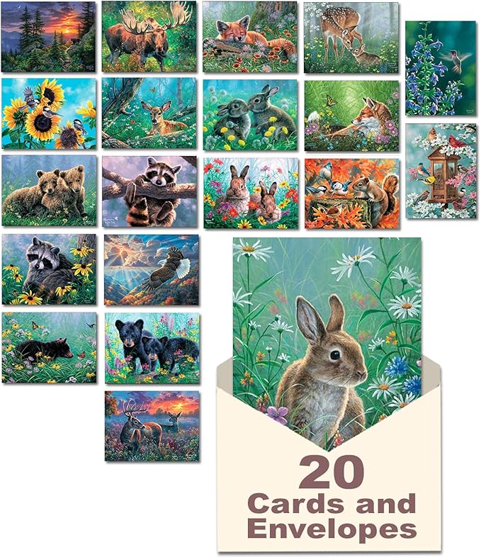 Leanin' Tree, Nature's Wonders, Greeting Cards Assortment Box, Assorted Cards with Envelopes, All Occasion, 20 Cards, 22 Envelopes