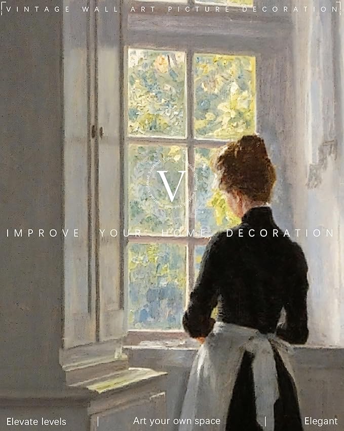 Vodefoad The Dream Window Wall Art Vintage Woman Portrait Painting Print Moody Art Print Decor Victorian Farmhouse Style Wall Decor for Gallery Nursery Bedroom Bathroom Office - 8x10Inch Unframe
