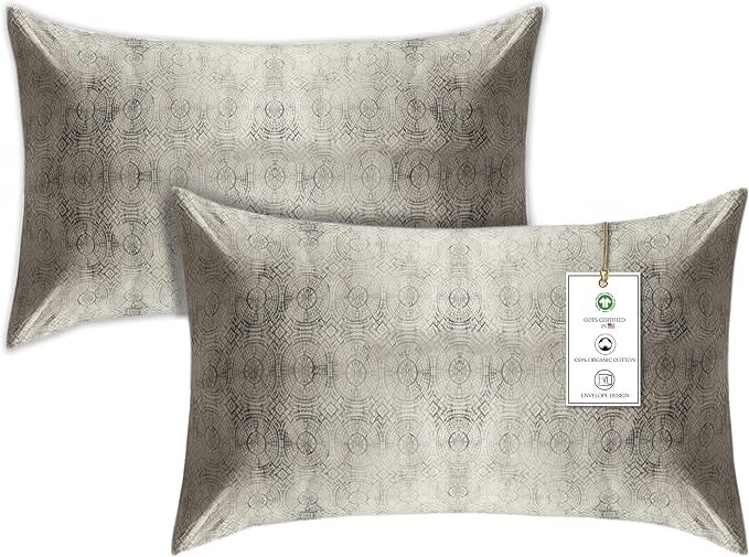 A1HC Safari Reversible Print Organic Cotton Pillowcase (Set of 2) | GOTS Certified Organic Cotton Pillowcase |Wrinkle Resistant| Long Staple Cotton| 21" x 30"