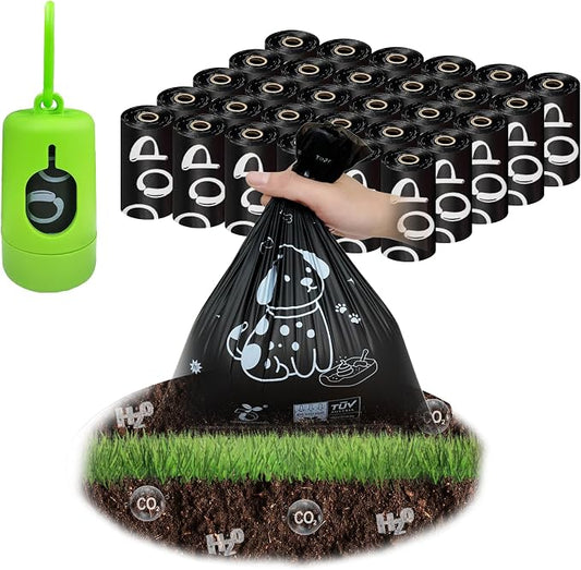 Biodegradable Dog Poop Bags 13×9in 450 count with Free Dispenser | ASTM D6400 & EN 13432 Compliant BPI Certified Poop Bags for Dogs, Unscented, Large, Earth Friendly Leakproof, Easy to Open