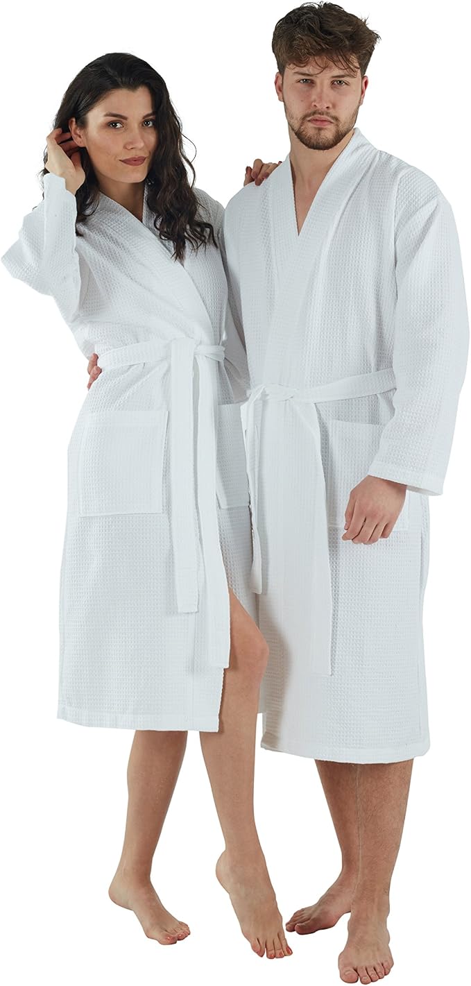 BAGNO MILANO Mens Robes, Waffle Robes For Men, Turkish Cotton Mens Bathrobes