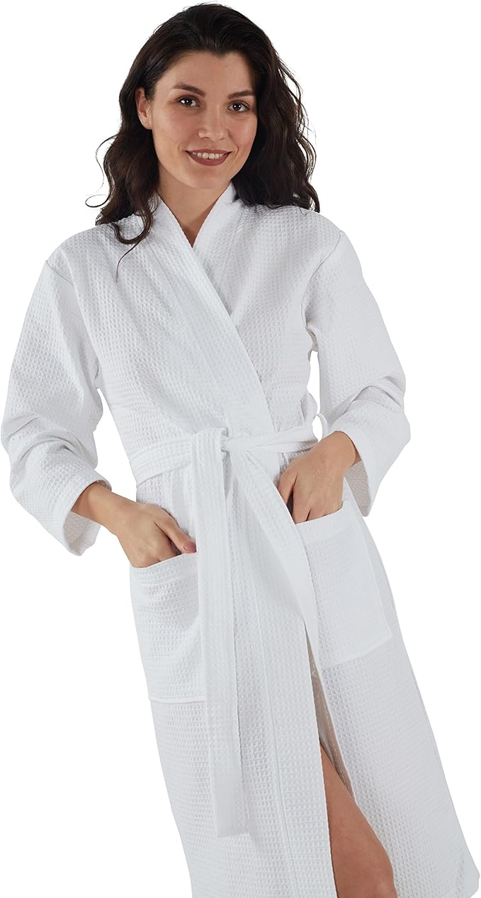BAGNO MILANO Women's Robes, Waffle Robes For Women, Turkish Cotton Bathrobes For Women