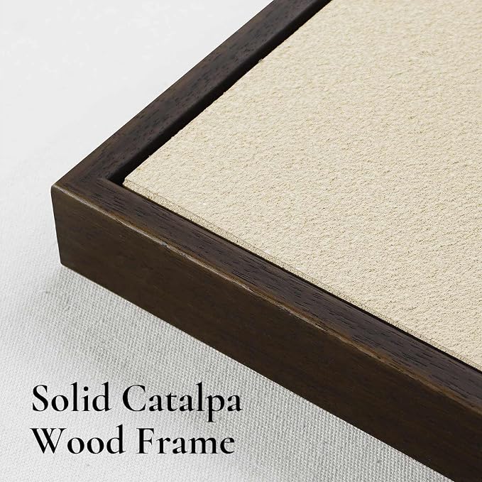 Large 3D Textured Wall Art for Living Room, Set of 3 Wabi Sabi Abstract Sandstone Relief Artwork with Solid Catalpa Wood Frame, Minimalist Triptych Pictures for Hallway Entryway, Sand Beige, 24x36 In