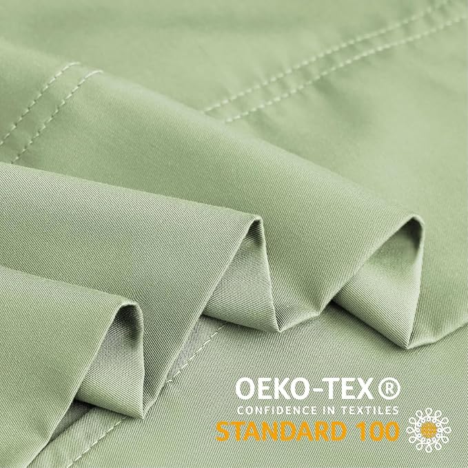 BEDELITE King Size Pillow Cases Set of 2, Rayon Derived from Bamboo, Cooling Pillow Cases for Hot Sleepers & Night Sweats, Breathable and Silky Soft Envelope Pillowcases(Sage Green, 20"x36")