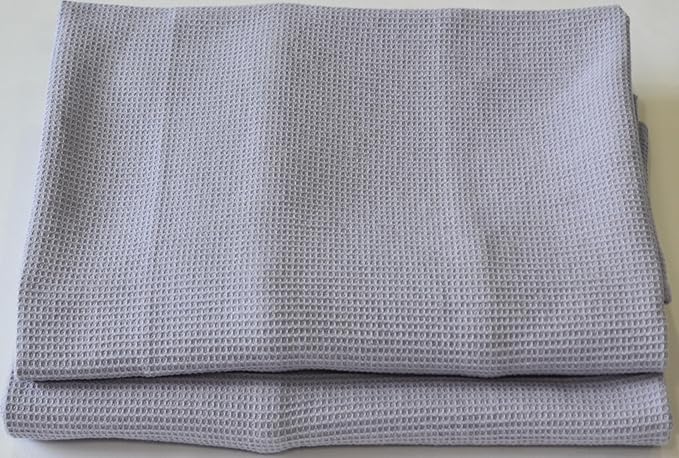 Waffle Bath Towel Pack of 2, 30.5x58 INCHES, 100% Organic Cotton, GOTS Certified (LANGUID Lavender) Super ABSORBANT & Quick Dry, NO SOFTENERS, Environment Friendly