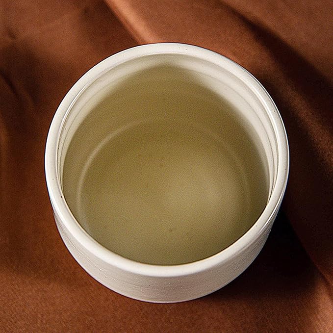 Japanese Ceramic Mug, Vintage Tea Cup, 8oz Cup, No Handle Drinking Cup for Latte Milk Water Beverage Juice Microwave and Dishwasher Safe (Beige)