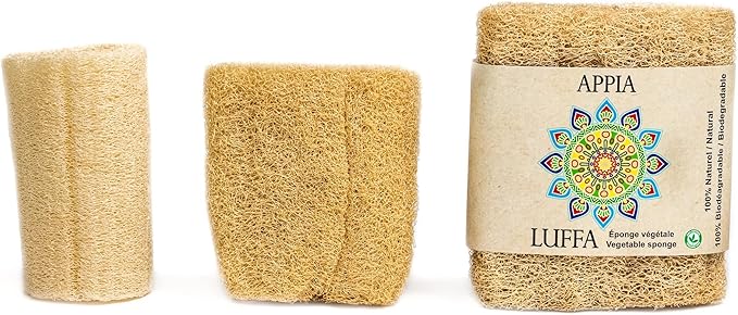 Premium Organic Loofah Sponge Medium 6“ | Loofah for Bath & Shower | Body Scrubber for Shower Scrubbing | Eco Friendly 100% Natural & Biodegradable | Daily Skin Cleansing Care for Women and Men