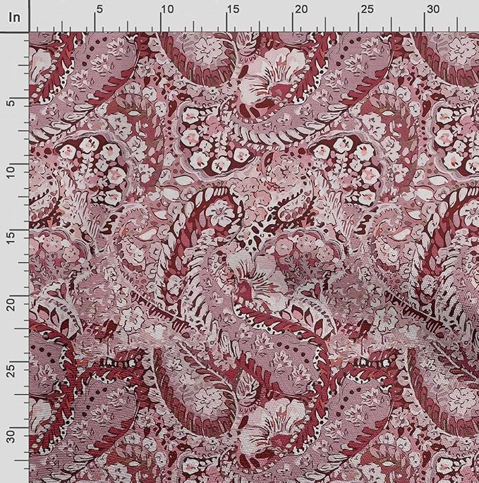 Soimoi Lightweight Cotton Voile Fabric, Pink - Asian Print, Unstitched Material - 42 Inch Width, Ideal for Making Summer Dresses, Blouses, Lingerie, Sheer Curtains, Garment Linings, 1 Yard