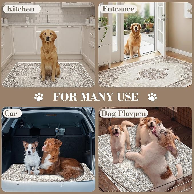 Dogcator Washable Pee Pads for Dogs, Reusable Dog Training Pads. 54''x72'' Super Absorbent Dog Rugs, Non-Slip and Leakproof Pee Mat for Dogs, Large Whelping Pads for Crates and Floors