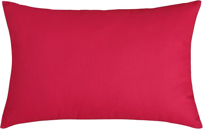 TangDepot Cotton Solid Throw Pillow Covers, 12" x 18" , Watermelon Red, 1 Count (Pack of 1) | 100% cotton, same-color zip, machine wash & air dry. For living room, bedroom, office, car. 42 colors, 91 sizes. Cover only.