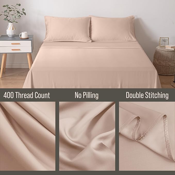 Bella Coterie | Luxury Bamboo Viscose Standard Size Pillowcase Set | 100% Organically Grown | Ultra Soft | Cooling | 2 Pcs [Dusty Rose]