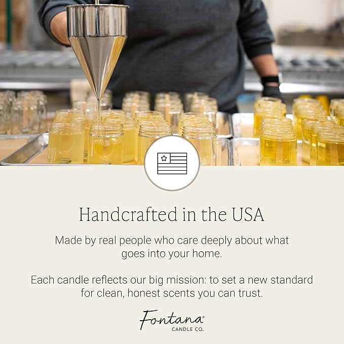 Fontana Candle Co Wood Wick Beeswax Jar Candles, Fireside - Made with Coconut Oil & Pure Essential Oils – Clean Burn, Long Lasting and Non-Toxic Candles for Home & Room Decor