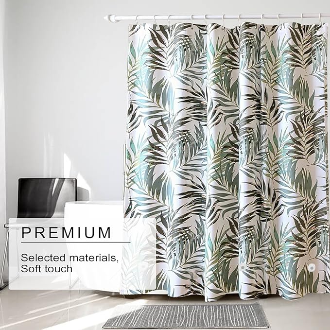 TIKABC Shower Curtain Liner, 4G PEVA Shower Liner, Plastic Waterproof Shower Curtains, 72x72 inch with Grommet Holes 3 Magnetic Weights