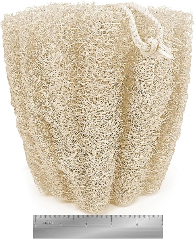 1 Pack HungkaTurn Natural Egyptian Loofah Body Scrubber, 100% Organic Luffa Exfoliating Sponge for Men&Women, Gentle Skin Cleansing Shower Scrubber for Radiant Smooth Skin, Large Spa-Grade Body Loofa.