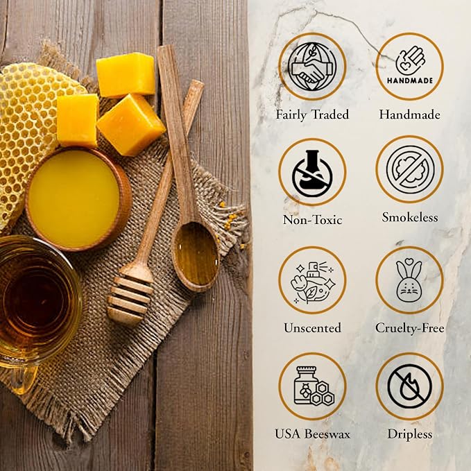 100% Pure Beeswax Taper Candles - All-Natural Handmade Decorative & Dipped Smokeless Unscented Candles for Christmas, Advent, and Hanukkah, Red Blossom, 8.5 Inches, 12 Candle Set, by BeeTheLight