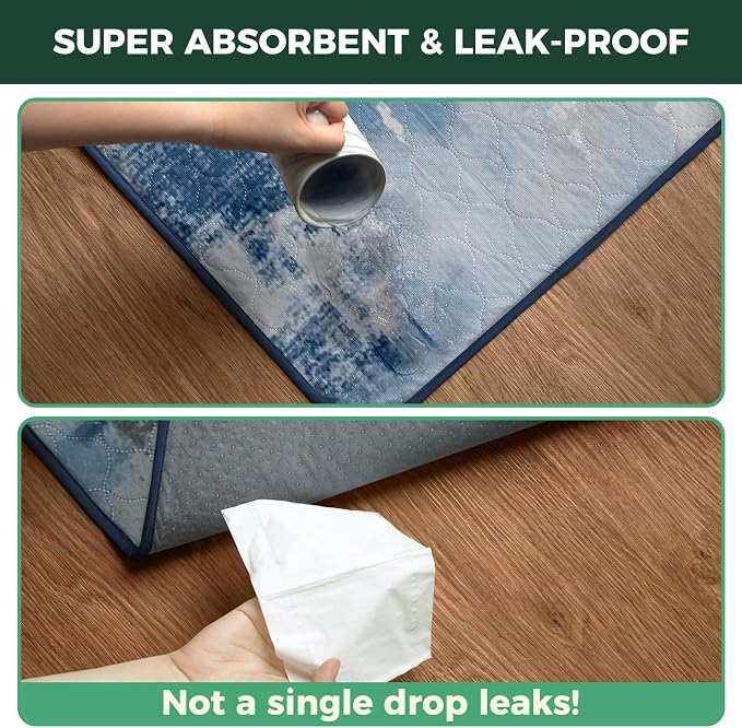 FXW Washable Pee Pads for Dogs, Puppy Pads with Super Absorbent, Specifically Designed for 42inch Cages, 27" x 41" Rectangle, Tie-Dye Blue,2 Packs
