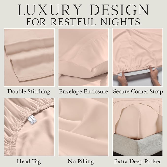 KARISSA MAE Pure Viscose from Bamboo King Size Pillowcase Set | 100% FSC Certified | Luxuriously Soft | Cooling | [Pink Peony]