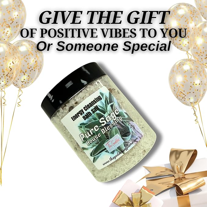 Pure Sage Bath Salts – Dead Sea Salt Bath Soak for Cleansing, Spiritual Rituals & Relaxation 12oz
