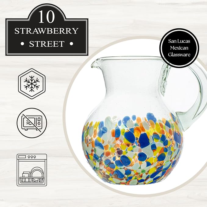 10 Strawberry Street San Lucas Mexican Glassware, Pitcher