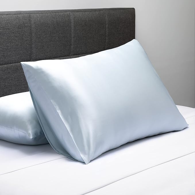 Fishers Finery 30mm 100% Pure Mulberry Silk Pillowcase, Quality Tested (Blue, King)